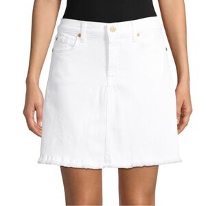 7 FOR ALL MANKIND White Denim A-Line Skirt